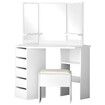 ALFORDSON Dressing Table Stool Set Makeup Tri-fold Mirror Vanity Desk White