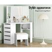 ALFORDSON Dressing Table Stool Set Makeup Tri-fold Mirror Vanity Desk White