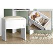 ALFORDSON Dressing Table Stool Set Makeup Tri-fold Mirror Vanity Desk White