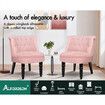 ALFORDSON Armchair Wooden Accent Lounge Chair Wingback Couch Velvet Sofa Seat Pink