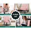 ALFORDSON Armchair Wooden Accent Lounge Chair Wingback Couch Velvet Sofa Seat Pink