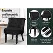 ALFORDSON Armchair Wooden Accent Chair Wingback Lounge Sofa Couch Velvet Seat Black