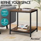 ALFORDSON Side Table Coffee Table Sofa End 2-Tier Industrial Storage Shelf