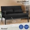 ALFORDSON Wooden Armchair 2 Seater Sofa Fabric Lounge Chair Accent Couch Seat Black