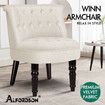 ALFORDSON Armchair Accent Chair Wooden Lounge Sofa Wingback Couch Fabric Seat