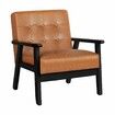 ALFORDSON Wooden Armchair Retro Accent Chair Lounge Sofa Couch PU Leather Seat