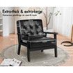 ALFORDSON Wooden Armchair Accent Lounge Chair PU Leather Seat Sofa Couch Black