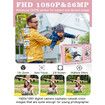 Upgrade Digital Camera,56MP FHD 1080P Camera with 16x Zoom Anti Shake,Kid Camera with 32GB TF Card,Two Batteries,Compact Small Camera (Pink)
