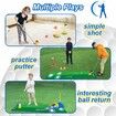 Kids Toy Golf Club Set with Automatic Ball Returner,Led Light Up Night Golf Balls,Golf Putting Mat,3-5 Toddler Mini Golf Games,Aged 3+