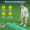Kids Toy Golf Club Set with Automatic Ball Returner,Led Light Up Night Golf Balls,Golf Putting Mat,3-5 Toddler Mini Golf Games,Aged 3+