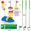 Kids Toy Golf Club Set with Automatic Ball Returner,Led Light Up Night Golf Balls,Golf Putting Mat,3-5 Toddler Mini Golf Games,Aged 3+