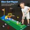 Kids Toy Golf Club Set with Automatic Ball Returner,Led Light Up Night Golf Balls,Golf Putting Mat,3-5 Toddler Mini Golf Games,Aged 3+