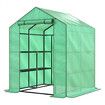 ALFORDSON Greenhouse Gabled Shed Walk-in Green House 8 Shelves Cover 1.45x1.45x2m