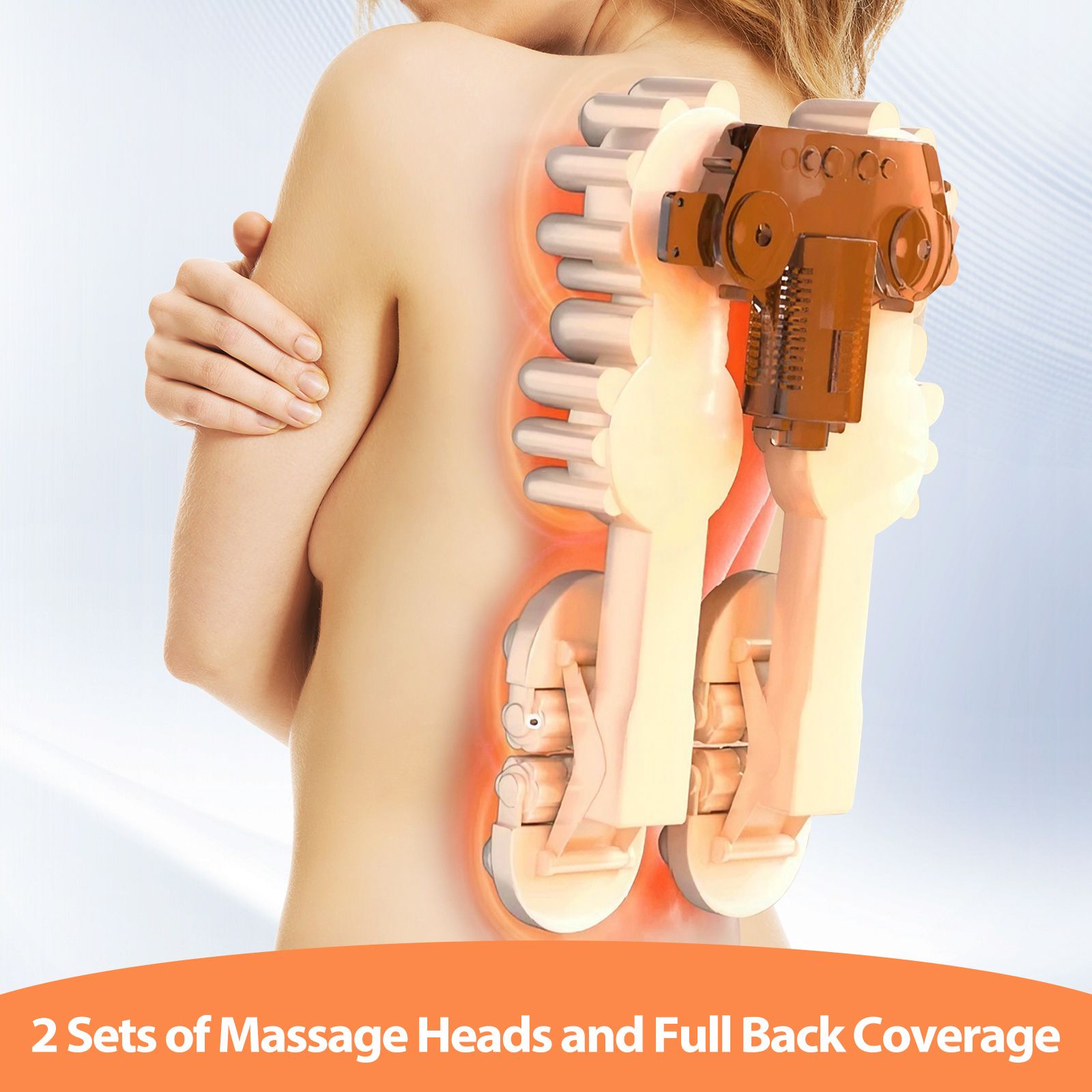 Full Body Massage Cushion Shiatsu Back Neck Massaging Chair Seat Pad Kneading Rolling Vibration Heat with Foot Massager Remote Pillow Homasa
