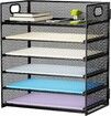 Desk Organizer File Holder 6-Tier File Organiser Paper Sorter Organizer for Letter A4 Office File