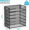 Desk Organizer File Holder 6-Tier File Organiser Paper Sorter Organizer for Letter A4 Office File