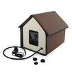 Large Heated Cat dog House, Waterproof Outdoor Cat Shelter for Winter with Thermostatic Heating Pad