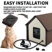 Large Heated Cat dog House, Waterproof Outdoor Cat Shelter for Winter with Thermostatic Heating Pad