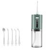 Water Flosser for Teeth Cordless, Oral Irrigator, Rechargeable Dental Water Jet with 280ML Water Tank and 5 Jet Tips for Travel Home (Green)
