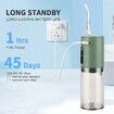 Water Flosser for Teeth Cordless, Oral Irrigator, Rechargeable Dental Water Jet with 280ML Water Tank and 5 Jet Tips for Travel Home (Green)