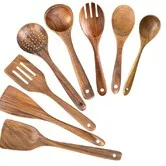 8 Piece Wooden Spoons for Cooking, Smooth Wooden Utensils for Cooking, Non-Stick Wooden Cooking Utensils