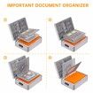 Document Organizer with Lock,Upgraded Heat Insulated Fireproof Waterproof Box 8 Layers File Organizer,Portable Home Travel Safe Storage (Silver)