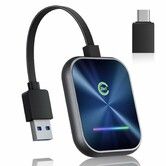 Wireless CarPlay Adapter,2 in 1 Wireless CarPlay & Android Auto Adapter Converts Factory Wired CarPlay to Wireless,Plug and Play Car Play Wireless Adapter