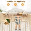 8 Panel Wooden Baby Playpen Large Size Baby Playard for Babies and Toddlers with Safety Gate
