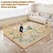 8 Panel Wooden Baby Playpen Large Size Baby Playard for Babies and Toddlers with Safety Gate