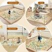 8 Panel Wooden Baby Playpen Large Size Baby Playard for Babies and Toddlers with Safety Gate