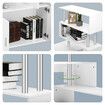 Office Computer Desk L Shaped Rotating Corner Study Gamer Furniture Home Work Writing Gaming Executive Table Modern with Bookshelf 2 Cabinets