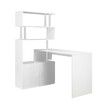 Office Computer Desk L Shaped Rotating Corner Study Gamer Furniture Home Work Writing Gaming Executive Table Modern with Bookshelf 2 Cabinets