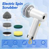 Electric Spin Scrubber Cordless Home Car Power Cleaning Brush 4 Heads for Toilet Bath Tub Tile Floor Wall Shower Grout Window Kitchen Sink