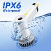 Electric Spin Scrubber Cordless Home Car Power Cleaning Brush 4 Heads for Toilet Bath Tub Tile Floor Wall Shower Grout Window Kitchen Sink