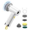 Electric Spin Scrubber Cordless Home Car Power Cleaning Brush 4 Heads for Toilet Bath Tub Tile Floor Wall Shower Grout Window Kitchen Sink