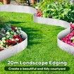 Garden Bed Edging Landscape Edge 20mx30cm Lawn Border Flower Plant Grass Path Fence DIY Flexible Corrugated Carbon Steel UV Resistant Roll Kit