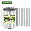 Garden Bed Edging Landscape Edge 20mx30cm Lawn Border Flower Plant Grass Path Fence DIY Flexible Corrugated Carbon Steel UV Resistant Roll Kit