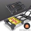 Folding Hand Truck, 100kgs Heavy Duty Luggage Cart, Utility Dolly Platform Cart with 6 Wheels & 2 Elastic Ropes for Luggage,Shopping, Office Use,Black