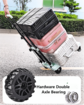 Folding Hand Truck, 100kgs Heavy Duty Luggage Cart, Utility Dolly Platform Cart with 6 Wheels & 2 Elastic Ropes for Luggage,Shopping, Office Use,Black