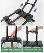 Folding Hand Truck, 100kgs Heavy Duty Luggage Cart, Utility Dolly Platform Cart with 6 Wheels & 2 Elastic Ropes for Luggage,Shopping, Office Use,Black