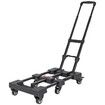 Folding Hand Truck, 100kgs Heavy Duty Luggage Cart, Utility Dolly Platform Cart with 6 Wheels & 2 Elastic Ropes for Luggage,Shopping, Office Use,Black