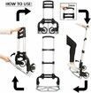 Professional Heavy-Duty 70kgs Capacity Aluminum Folding Hand Truck/Luggage Cart With Adjustable Handle, Folding Away Wheels, And Bungee Cord