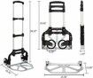 Professional Heavy-Duty 70kgs Capacity Aluminum Folding Hand Truck/Luggage Cart With Adjustable Handle, Folding Away Wheels, And Bungee Cord