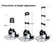 Professional Heavy-Duty 70kgs Capacity Aluminum Folding Hand Truck/Luggage Cart With Adjustable Handle, Folding Away Wheels, And Bungee Cord