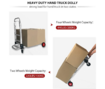 Convertible Hand Truck Dolly Cart with Straps,Folding Hand Cart with Wheels Collapsible Hand Truck,Aluminum Dolly Cart for Moving Luggages, 200kgs