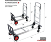 Convertible Hand Truck Dolly Cart with Straps,Folding Hand Cart with Wheels Collapsible Hand Truck,Aluminum Dolly Cart for Moving Luggages, 200kgs