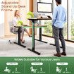 Stand Up Desk Frame Electric Sit and Standup Table Base Legs Heavy Duty Adjustable Rising Standing Underframe Carbon Steel Dual Motor Black