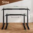Stand Up Desk Frame Electric Sit and Standup Table Base Legs Heavy Duty Adjustable Rising Standing Underframe Carbon Steel Dual Motor Black