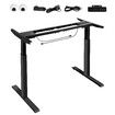Stand Up Desk Frame Electric Sit and Standup Table Base Legs Heavy Duty Adjustable Rising Standing Underframe Carbon Steel Dual Motor Black