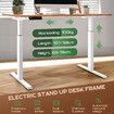 Stand Up Desk Frame Electric Sit and Standup Table Legs Base Adjustable Heavy Duty Standing Rising Underframe Dual Motor Carbon Steel White